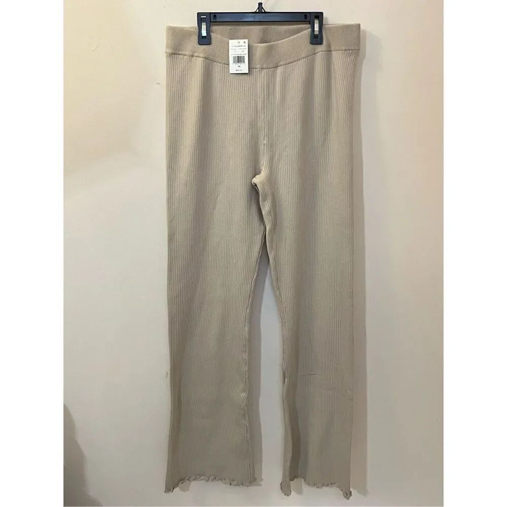 Good American Lettuce Edge Baby Flare Knit Pants 5/6 NEW